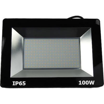 Προβολέας LED 100W  SMD Αλουμινίου Slim Στεγανός 7000Lm IP65 4000K