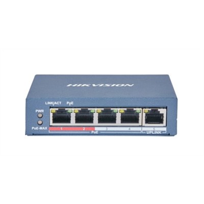 HIKVISION DS-3E0105P-E 4 Ports Fast Ethernet/ 1 Fast Ethernet Uplink Port POE Switch 58W