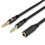 Headset adapter 3.5mm Jack 1 female - 2 male