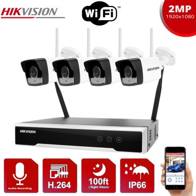 HIKVISION WIFI IP SET 2MP DS-7104NI-K1/W/M + 4 IP ΚΑΜΕΡΕΣ DS-2CV1021G0-IDW1