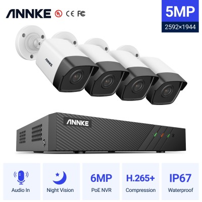 ANNKE SET 5MP N48PBB POE NVR8 IP + 4 CAM ΕΞΩΤΕΡΙΚΕΣ I51DL 5MP 2.8mm