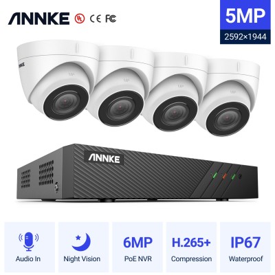 ANNKE SET 5MP N48PBB POE NVR8 IP + 4 CAM ΕΞΩΤΕΡΙΚΕΣ I51DΜ 5MP 2.8mm