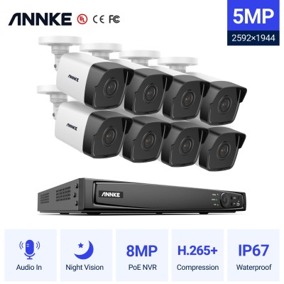 ANNKE SET 5MP N46PCK POE NVR 16 IP + 8 CAM ΕΞΩΤΕΡΙΚΕΣ I51DL 5MP 2.8mm