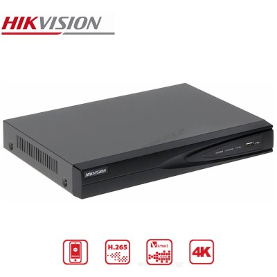 HIKVISION NVR DS-7608NI-K1 8MP(4K)  Δικτυακό Καταγραφικό 8 IP