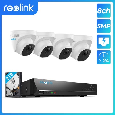 Reolink Set 5MP RLK8-520D4-A NVR 8ch + 4 dome κάμερες εξωτερικού χώρου + 2 TB HDD