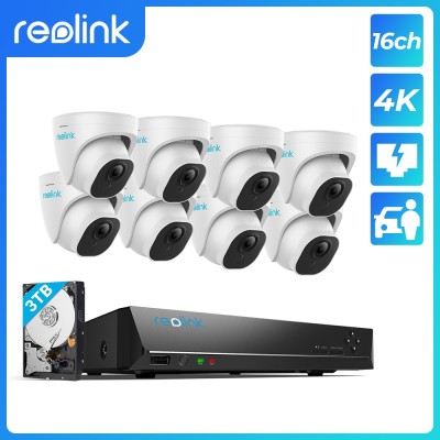 Reolink Set 4K RLK16-820D8-A NVR 16ch + 8 dome κάμερες εξωτερικού χώρου + 3 TB HDD