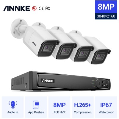 ANNKE SET 8MP N48PAW POE NVR 8 IP + 4 CAM ΕΞΩΤΕΡΙΚΕΣ I91BL 8MP 2.8mm