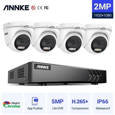 ANNKE CCTV SET  DVR DW41JD 4ch 5MP + 4x C51EZ 1080p Dome NightChroma