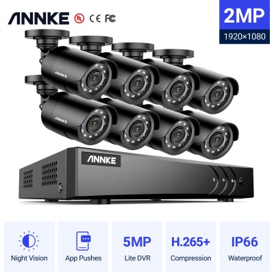 ANNKE CCTV SET  DVR DW81JD 8ch 5MP + 8x C51BH 1080p Bullet