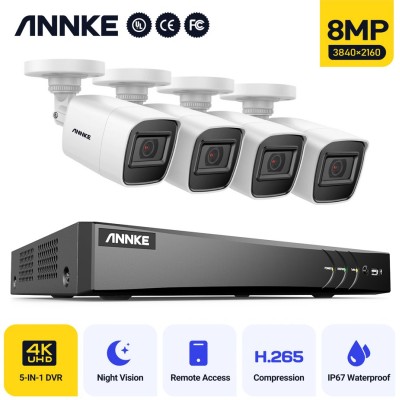 ANNKE SET 4K  DT81DP 5σε1 DVR 8ch + 4 CAM ΕΞΩΤΕΡΙΚΕΣ CR1BL 4K 2.8mm