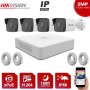 HIKVISION IP SET 2MP DS-7104NI-Q1/4P + 4 IP ΚΑΜΕΡΕΣ DS-2CD1021-I Poe SET