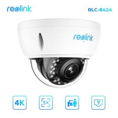 REOLINK RLC-842A 2.7mm~13.5mm motorized 4K smart dome camera 5x optical zoom  Color Night Vision POE