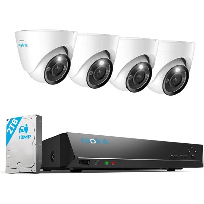 Reolink Set 12MP RLK8-1200D4-A NVR 8ch + 4 dome κάμερες εξωτερικού χώρου + 2 TB HDD