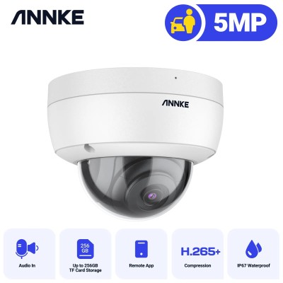 ANNKE I51DN-3K 2.8mm 3K AI (Human/Vehicle Detection) IP POE dome Vandalproof camera με μικρόφωνο και MicroSD slot