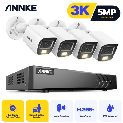 ANNKE DW81KD 8CH 3K DVR + 4 CAM CR1CV  3K Bullet MPN: DW81KD+CR1CV*4