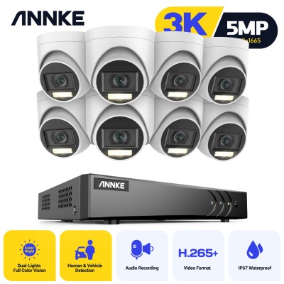 ANNKE DW81KD 8CH 3K DVR + 8 CAM CR1CW 3K Dome εξωτερικές MPN: DW81KD+CR1CV*8