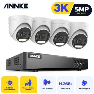 ANNKE DW81KD 8CH 3K DVR + 4 CAM CR1CW 3K Dome MPN: DW81KD+CR1CW*4