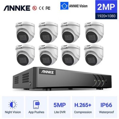 ANNKE DW81KD 8CH 5MP DVR + 8  CT1GY 2MP 2.8mm  DOME ΕΞΩΤΕΡΙΚΕΣ FULL SET