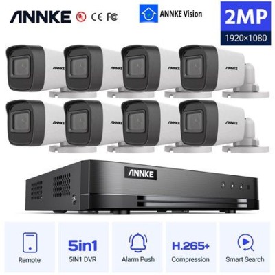 ANNKE DT61BS 16CH 2MP DVR + 8  CT1GZ 2MP 2.8mm  BULLET ΕΞΩΤΕΡΙΚΕΣ FULL SET