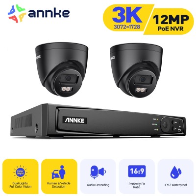 ANNKE SET 5MP N44PAM POE NVR 4 IP + 2 CAM I51EΜ 3K με μικρόφωνο Smart Dual Light  2.8mm