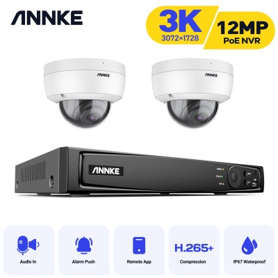 ANNKE SET 5MP N44PAM POE NVR 4 IP + 2 CAM I51EL 3K με μικρόφωνο Smart Dual Light  2.8mm