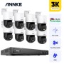 ANNKE SET 5MP N46PCK POE NVR 16 IP + 8 CAM I81EM 3K Pan Tilt με αμφίδρομο ήχο NightChroma  2.8mm