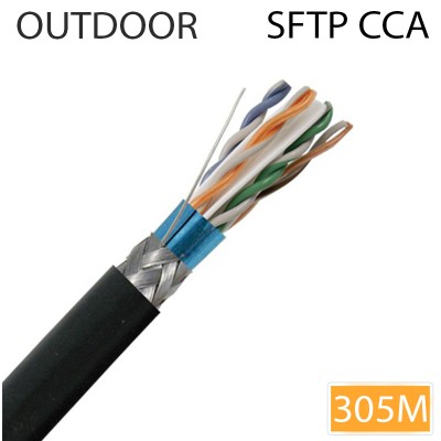 ΚΑΛΩΔΙΟ SFTP CAT6 PET 305M CCA για εξωτερικό χώρο μαύρο DCS-SFTP-PET-CAT6-305